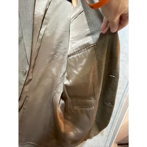 Joseph & Feiss Mens Brown Houndstooth Wool Suit Jacket‎ Blazer 41L - Picture 10 of 11